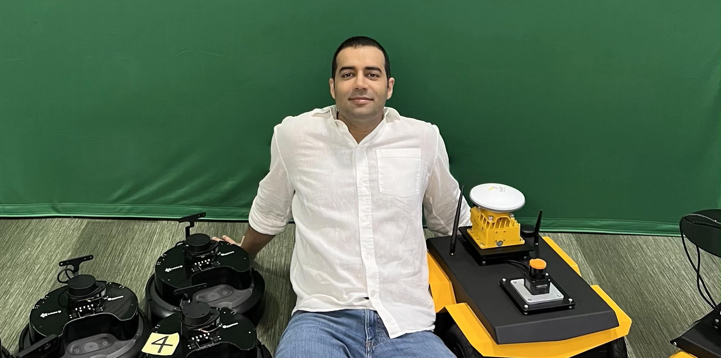 Mike Degany with robot